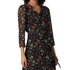 NEW NWT Madewell Printed Ruffle Wrap Dress Floral Slimming Boho Business M